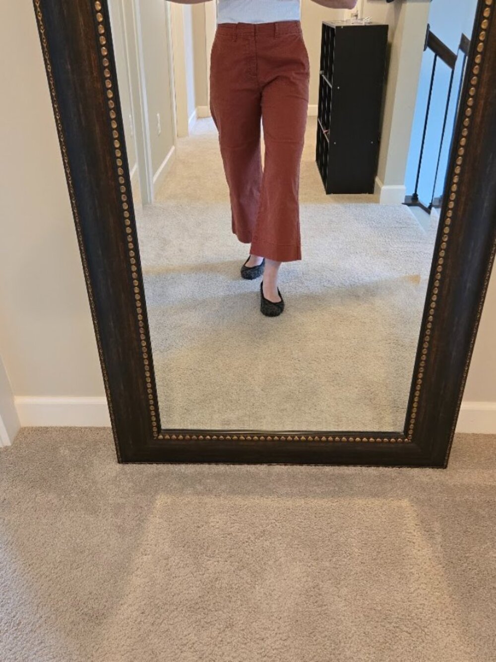 Lands End Cotton Rust Color Mid-Rise Wide Leg Pants, Sz. 6